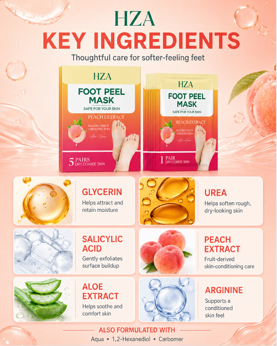 HZA Peach Foot Peel Mask – Soft & Smooth Feet